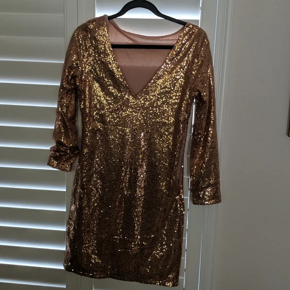 Dresses | Gold Sequin Party Dress Size 8m